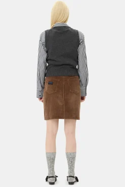 GANNI Sett | Skjørt<Brown Corduroy-skjørt RainDrum