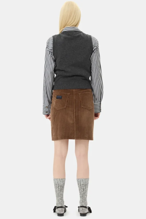 GANNI Sett | Skjørt<Brown Corduroy-skjørt RainDrum