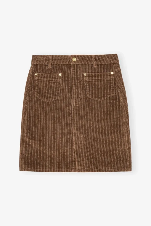 GANNI Sett | Skjørt<Brown Corduroy-skjørt RainDrum