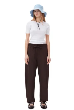 GANNI Sett | Bukser<Brown Drapey Melange Elasticated Waist-bukser Mole