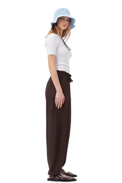GANNI Sett | Bukser<Brown Drapey Melange Elasticated Waist-bukser Mole
