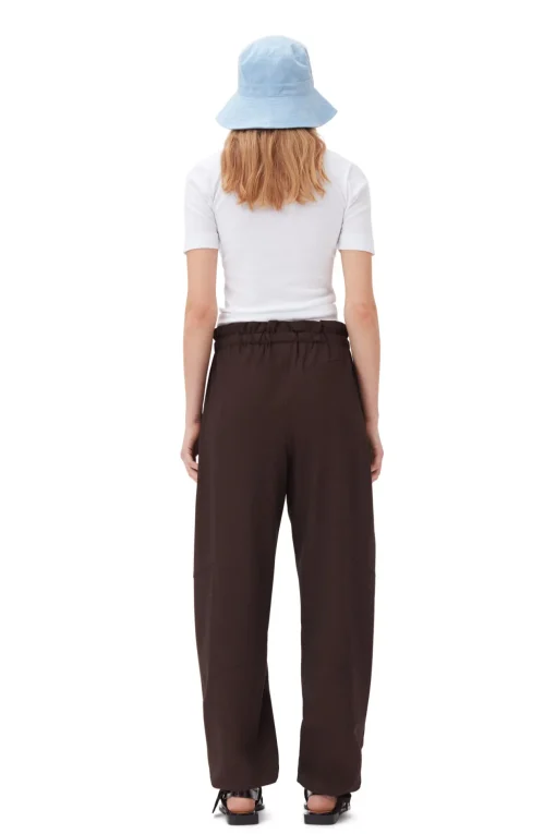 GANNI Sett | Bukser<Brown Drapey Melange Elasticated Waist-bukser Mole