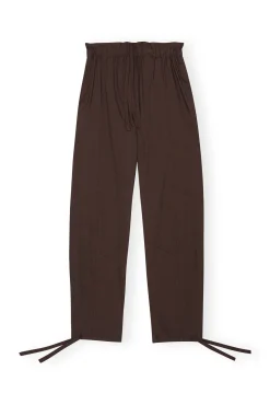 GANNI Sett | Bukser<Brown Drapey Melange Elasticated Waist-bukser Mole