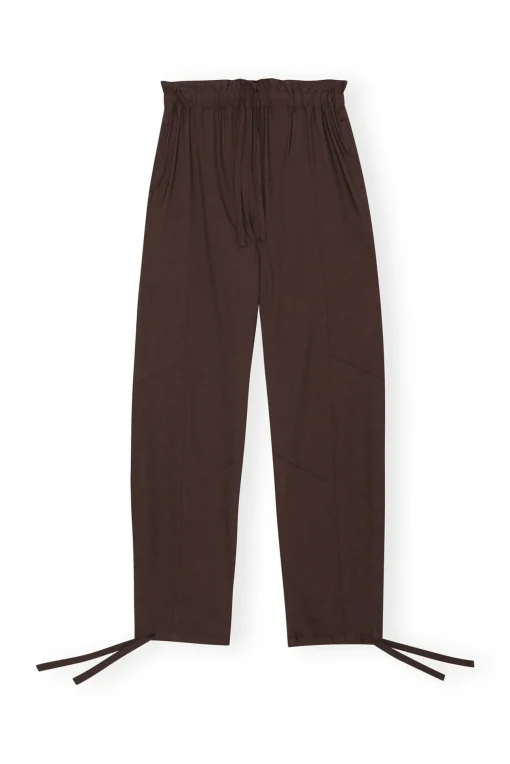 GANNI Sett | Bukser<Brown Drapey Melange Elasticated Waist-bukser Mole