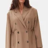GANNI Trending Now | Dresstoff<Brown Drapey Melange Oversized-blazer Tiger'sEye