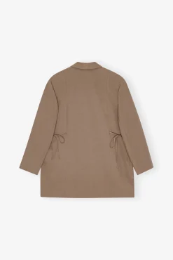 GANNI Trending Now | Dresstoff<Brown Drapey Melange Oversized-blazer Tiger'sEye