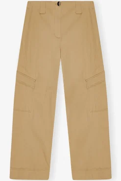 GANNI Sett | Bukser<Brown Herringbone Canvas Mid Waist-bukse Tiger'sEye