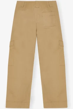 GANNI Sett | Bukser<Brown Herringbone Canvas Mid Waist-bukse Tiger'sEye