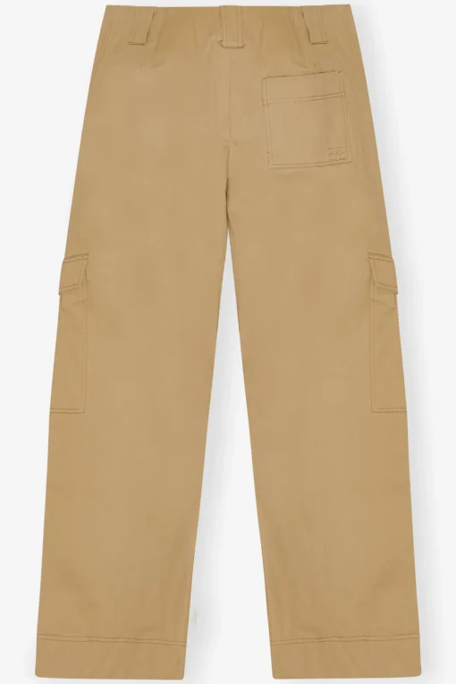 GANNI Sett | Bukser<Brown Herringbone Canvas Mid Waist-bukse Tiger'sEye
