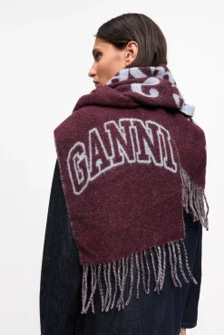 GANNI Skjerf | Vintertilbehør<Fringed Wool-skjerf Burgundy