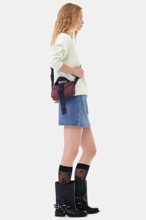 GANNI Mini Vesker | Crossbody Vesker<Burgundy Tech Mini Satchel-veske ChocolateFondant