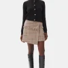 GANNI Dresstoff | Sett<Check Asymmetrical Wrap Mini-skjørt Tiger'sEye
