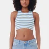 GANNI Topper<Crochet Racerback-topp GlacierLake