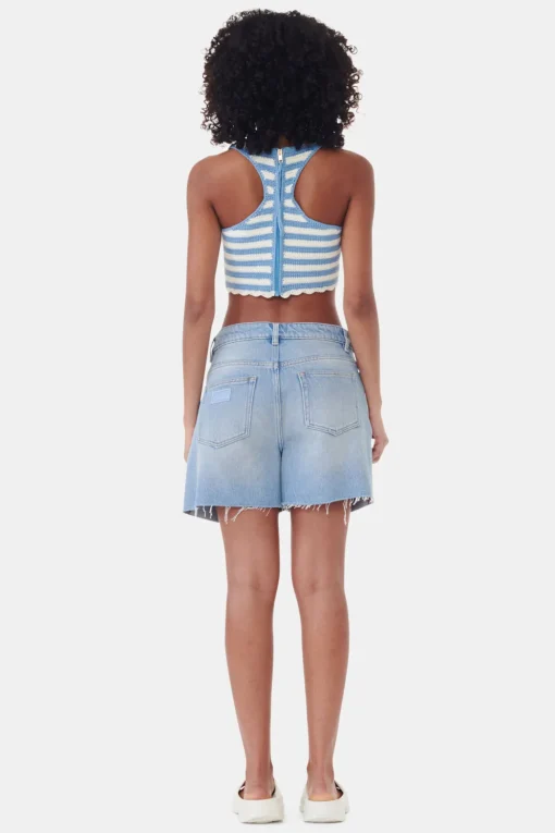 GANNI Topper<Crochet Racerback-topp GlacierLake