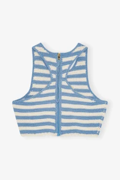 GANNI Topper<Crochet Racerback-topp GlacierLake