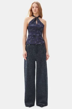 GANNI Sett | Jeans<Dark Blue Fluffy Wide-jeans Rinse