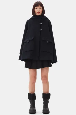 GANNI Kåper & Jakker<Dark Blue Midi-jakke SkyCaptain
