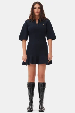GANNI Ganni Exclusives | Kjoler<Dark Blue Mini-kjole SkyCaptain