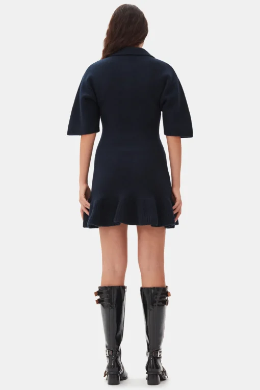 GANNI Ganni Exclusives | Kjoler<Dark Blue Mini-kjole SkyCaptain