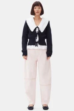 GANNI Strikkeplagg<Dark Blue Tie String-cardigan SkyCaptain