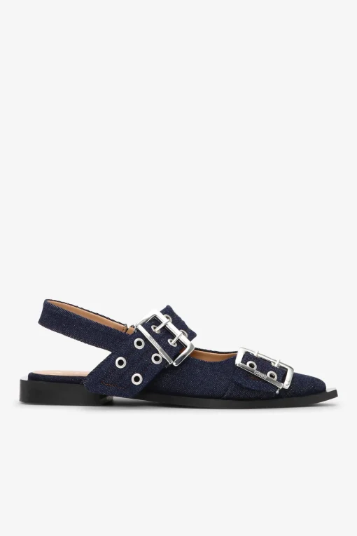 GANNI Sko | Ballerinasko<Denim Feminine Buckle-ballerinasko DarkNavy