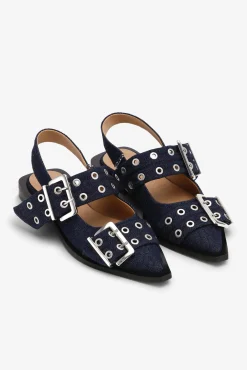 GANNI Sko | Ballerinasko<Denim Feminine Buckle-ballerinasko DarkNavy
