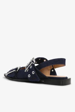 GANNI Sko | Ballerinasko<Denim Feminine Buckle-ballerinasko DarkNavy