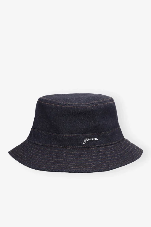 GANNI Hatter<Denim-bøttehatt DarkNavy