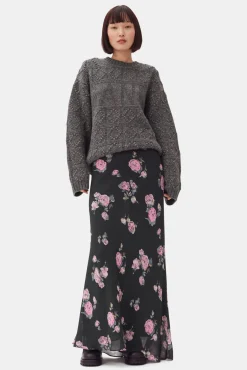 GANNI Skjørt<Floral Printed Crepe Maxi-skjørt ClimbingIvy
