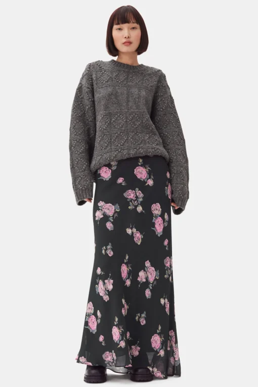GANNI Skjørt<Floral Printed Crepe Maxi-skjørt ClimbingIvy