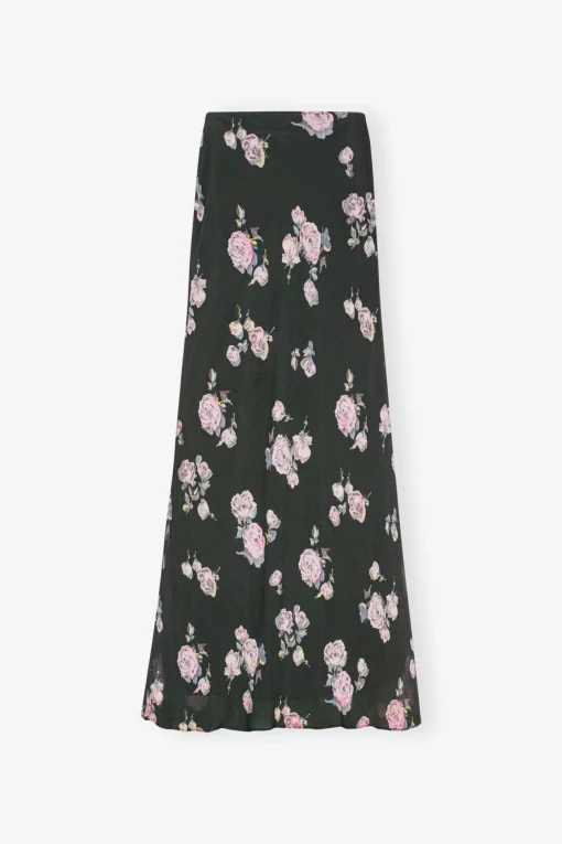 GANNI Skjørt<Floral Printed Crepe Maxi-skjørt ClimbingIvy