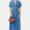 GANNI Fabrics Of The Future<Future Denim Maxi-kjole MidBlueStone
