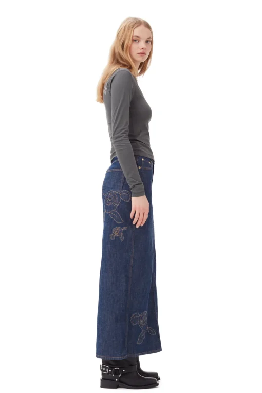 GANNI Fabrics Of The Future<Future Grey Jersey Rhinestone-T-skjorte VolcanicAsh
