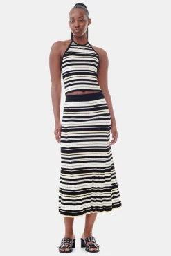 GANNI Fabrics Of The Future | Plus Size Klær<Future Striped Rib Long-skjørt Multicolour