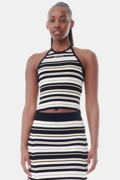 GANNI Fabrics Of The Future | Plus Size Klær<Future Striped Rib Long-skjørt Multicolour