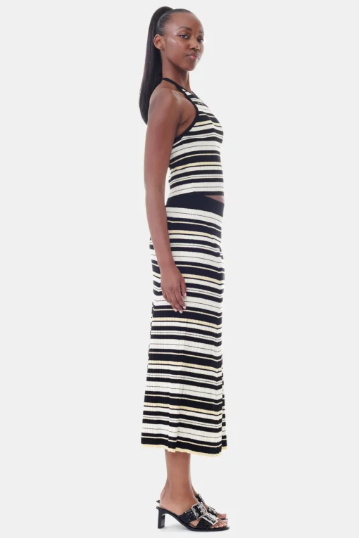 GANNI Fabrics Of The Future | Plus Size Klær<Future Striped Rib Long-skjørt Multicolour