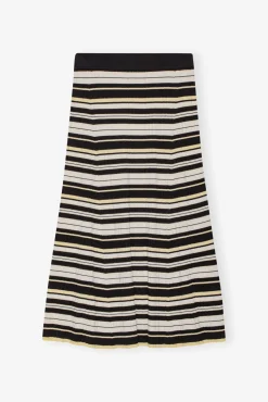 GANNI Fabrics Of The Future | Plus Size Klær<Future Striped Rib Long-skjørt Multicolour