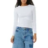 GANNI Fabrics Of The Future<Future White Jersey Rhinestone-T-skjorte BrightWhite