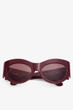 GANNI Solbriller<x Ace & Tate Trixie Solbriller Burgundy