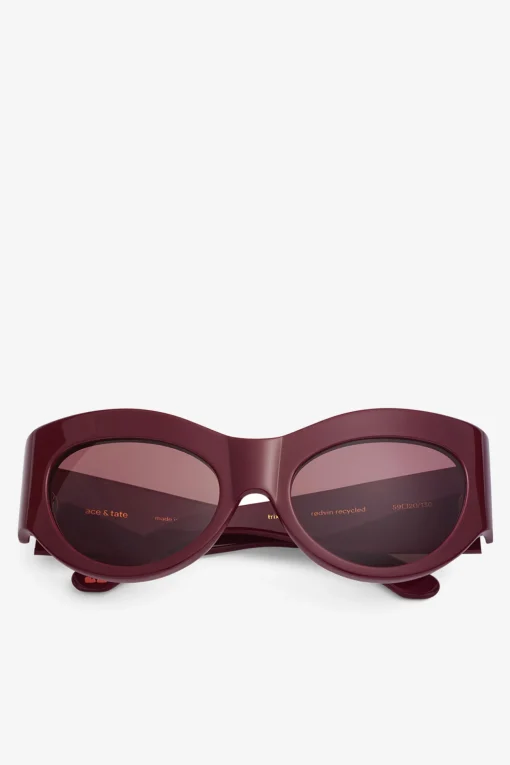 GANNI Solbriller<x Ace & Tate Trixie Solbriller Burgundy
