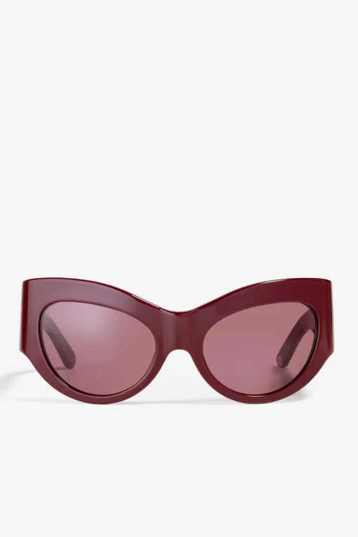 GANNI Solbriller<x Ace & Tate Trixie Solbriller Burgundy