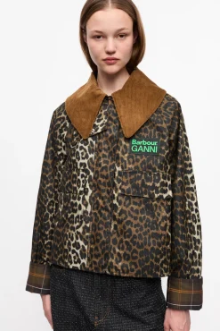 GANNI Kåper & Jakker<x Barbour Print Waxed-anorakk Leopard
