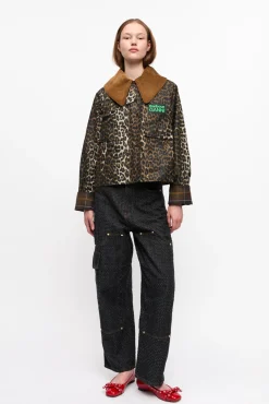 GANNI Kåper & Jakker<x Barbour Print Waxed-anorakk Leopard