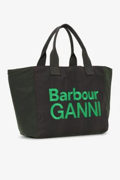 GANNI Ganni Exclusives | Skuldervesker<x Barbour Waxed Tote-veske DarkGreen