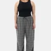 GANNI Plus Size Klær | Bukser<x Paloma Elsesser Check Mix Drawstring-bukser FrostGray