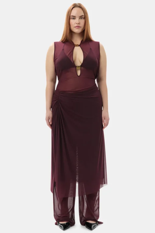 GANNI Plus Size Klær | Bukser<x Paloma Elsesser Mesh Straight-bukse PortRoyale
