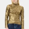GANNI Ganni Exclusives | Festklær<Long-sleeve-bluse Gold
