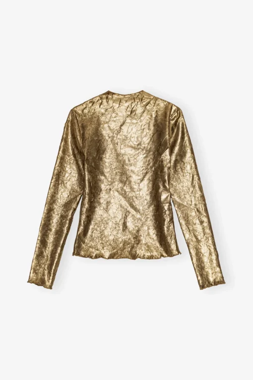 GANNI Ganni Exclusives | Festklær<Long-sleeve-bluse Gold
