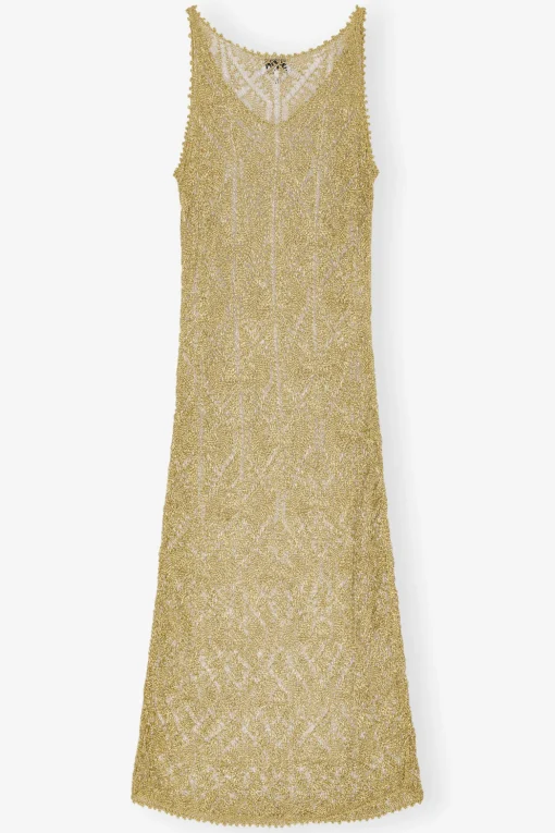 GANNI Kjoler<Gold Metallic Strap-kjole Golden