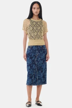GANNI Strikkeplagg<Gold Metallic-topp Golden